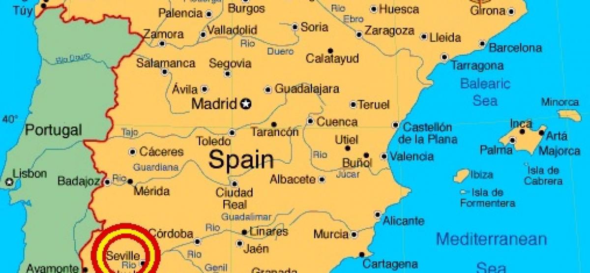 peta sepanyol menunjukkan Seville