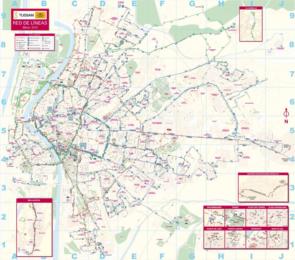 Seville awam peta pengangkutan