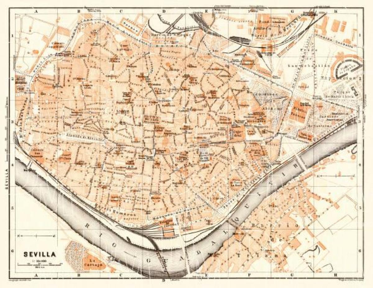 peta bandar lama Seville sepanyol