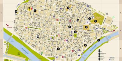Peta plaza de kemudahan yang boleh Seville 